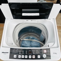 直接引き取り大歓迎⭐︎大阪府下又は近郊は配送設置込み🉑ハイセンス 5.5kg 全自動洗濯機 HW-T55C 2018年製/YMJ031-07の画像