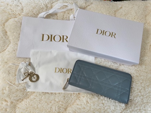 日本限定 ChristianDior LADY DIOR VOYAGEUR ラムスキンディオール ウォレット カナージュ  長財布