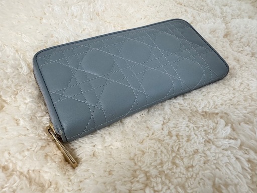 日本限定 ChristianDior LADY DIOR VOYAGEUR ラムスキンディオール ウォレット カナージュ  長財布