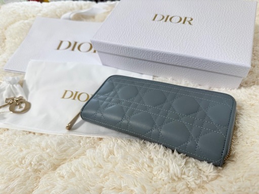 日本限定 ChristianDior LADY DIOR VOYAGEUR ラムスキンディオール ウォレット カナージュ  長財布