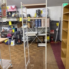 【ジャングル深井店】ラック 白×ナチュラル 収納家具 堺市 深井【FU266】の画像