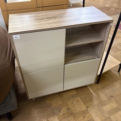 【ジャングル深井店】収納棚 ナチュラル×白 収納家具 堺市 深井【FU265】の画像