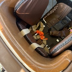 3人乗り自転車 ブラウン チャイルドシート付きの画像