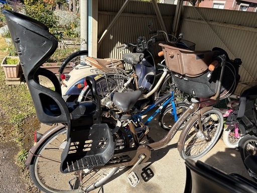 3人乗り自転車 ブラウン チャイルドシート付き