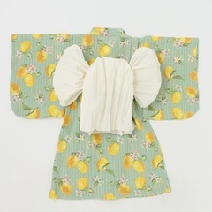 新品 レモン総柄浴衣 petitman size 100 の画像