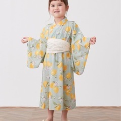 新品 レモン総柄浴衣 petitman size 100 の画像