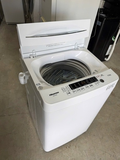 NO B892?福岡市内配送設置無料✨?ハイセンス 洗濯機 5.5kg 1-2人用 スリム 最短10分洗濯 シャワー水流 激流洗浄 予