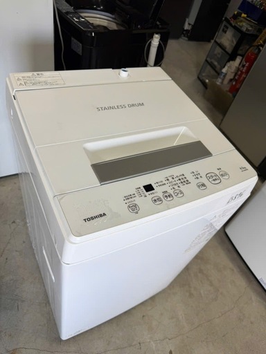 NO B896?福岡市内配送設置無料✨?東芝 全自動洗濯機 4.5kg ピュアホワイト AW-45M9(W) 静音 ひとり暮らし ボデ