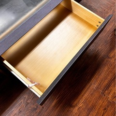 訳あり★ショーケース付き木製テーブル　木製ローテーブルの画像