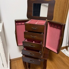 ヴィンテージ  家具折り畳みミラー付きの画像