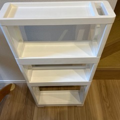 すきま収納ラック　ホワイト　プラスチックの画像
