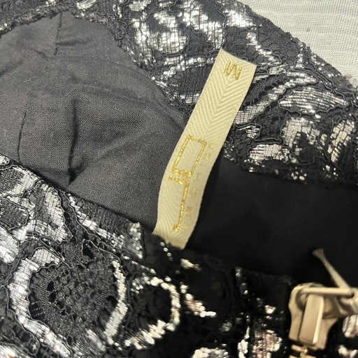 ミニドレス ワンピース 黒銀レース