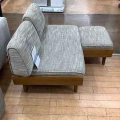 unico 2掛けソファー　オットマン付き　グレー　ナチュラル　キズ有の画像