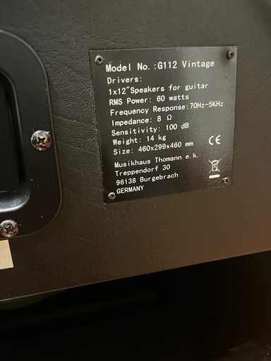 セレッション　G12M  ヘリテージ　キャビネット付き