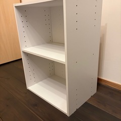 【状態良好】2段カラーボックス（白）棚板高さ調整可｜幅42×奥30×高59の画像