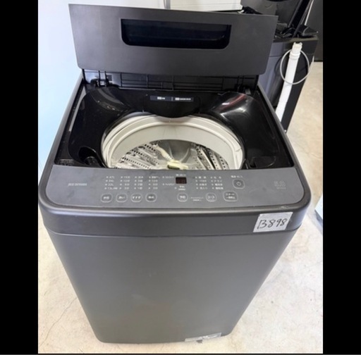 NO B898?福岡市内配送設置無料✨?洗濯機 5kg コンパクト 部屋干し時間短縮モード 一人暮らし IAW-T504-B ブラック