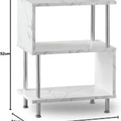 大理石柄のS字サイドラック 3段（軽量・美品）の画像