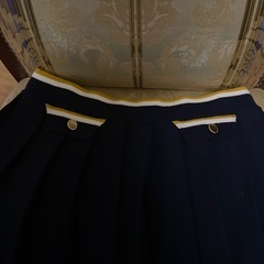 キャロウェイ　ゴルフウェア　スカート　ウール　プリーツ　紺色の画像