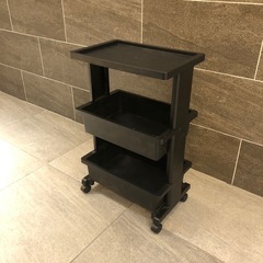 テーブルワゴンコンパクト(3段 ブラック JW33) ニトリの画像