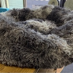 【新品】70cm ふわふわ ペットベッド 丸型 クッション 犬猫兼用 グレーの画像