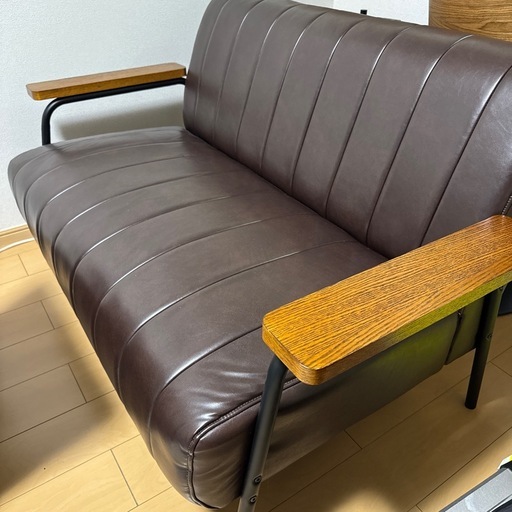 【値下げ】2人掛けソファ 合皮タイプ