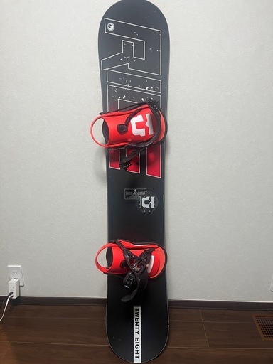 rice28 size150スノーボード　ユニオンビンディング、カバー付