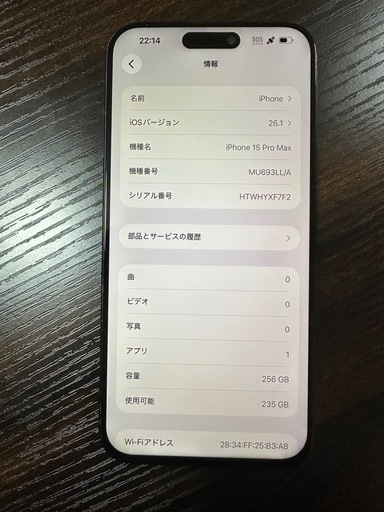 極美品】iPhone 15 Pro Max 256GB バッテリー100% 米国版 (けんけん