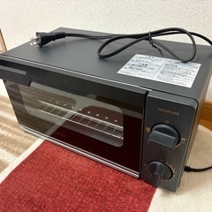 コイズミ オーブントースター 2枚焼き タイマー15分 ヒーター上下切替 トレー付き お手入れ簡単 1000W ブラック KOS-1032/Kの画像