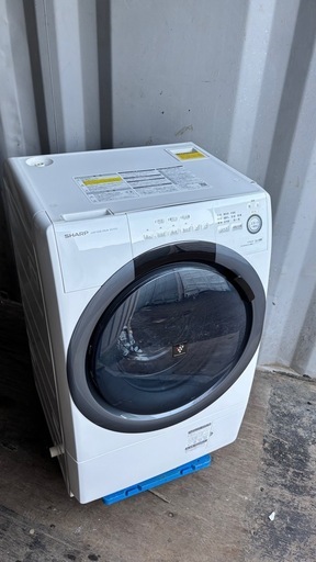 ??①2020年完全　分解　洗浄　SHARP　シャープ　ES-S7D-WR?右開き左開き在庫あり? ドラム式洗濯機乾燥　コンパクト　マ