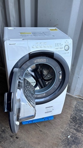??①2020年完全　分解　洗浄　SHARP　シャープ　ES-S7D-WR?右開き左開き在庫あり? ドラム式洗濯機乾燥　コンパクト　マ