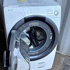 🔥🔥①2019年SHARP　シャープ　ES-S7C-WR🔥🔥 ドラム式洗濯機乾燥　コンパクト　マンション　サイズ　洗濯7kg乾燥3kg 安心　分解洗浄済み　設置まで対応　配達無🚚💦の画像