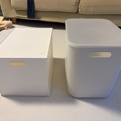 無印＆ニトリの収納ボックスの画像