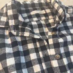 チェックシャツ　カーディガンの画像