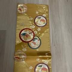 正絹 袋帯 金色 花柄 フォーマル 着物 和装　成人式の画像