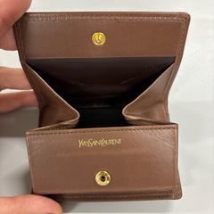 YSL イヴサンローラン レザーコインケース　小銭入れ　茶の画像