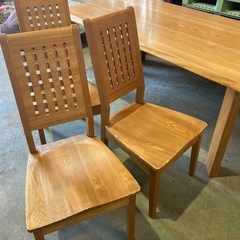 【園田産業】180cm ダイニング5点セット ナチュラル系の画像