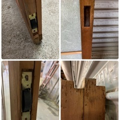 ガラス障子引き戸　2枚組　古民家　リノベーションに　中古品の画像