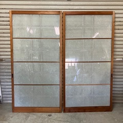 ガラス障子引き戸　2枚組　古民家　リノベーションに　中古品の画像