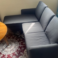 (受け渡し決定)3人掛けソファー/ブラックの画像