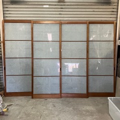 ガラス障子　4枚組　　引き戸　リノベーションに　中古品の画像