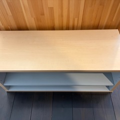 【美品/引越処分】木製ローシェルフ 横90cm ナチュラル（テレビ台・収納棚）完成品の画像