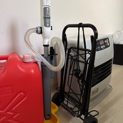 灯油ファンヒーター➕18L缶➕電動ポンプ➕キャリーカートの画像