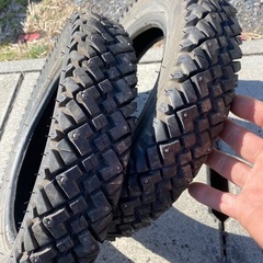 チューブレス原付用スノーandオフロードタイヤ‼️中古2本セットの画像
