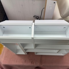 スリム収納ラック 引き出し付き ホワイト 隙間収納 オープンラック 幅62cm の画像