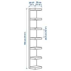 LACK ラック ウォールシェルフユニット - ホワイト 30x190 cm の画像