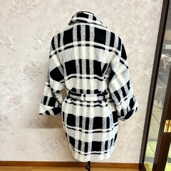 美品　snidel スナイデル　白黒チェックコート　サイズF ベルト付き　送料込の画像
