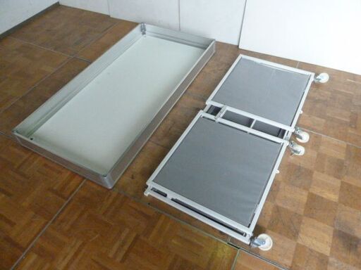 【中古】折りたたみ収納 平台ワゴン 幅1500×奥行750×高810mm 平台 イベント 販売 販促 商品陳列 店舗 什器 (1)
