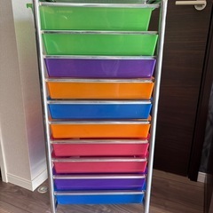 10段引き出し　整理収納棚の画像