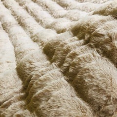 フェイクラビットファー 掛け布団カバー 4点セット ふわふわ 暖かい ブラウンの画像