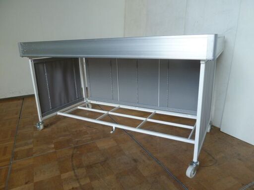 【中古】折りたたみ収納 平台ワゴン 幅1500×奥行750×高810mm 平台 イベント 販売 販促 商品陳列 店舗 什器 (2)